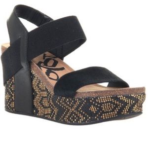OTBT | Black Jute Bushnell Leather Wedge - Size 8.5 M - Like NEW